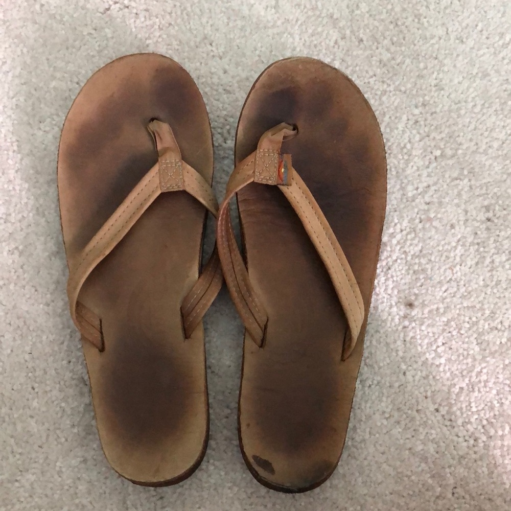 Rainbow flip flops
